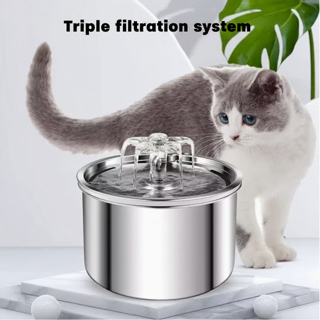 Pet Water Fountain with Triple Filtration